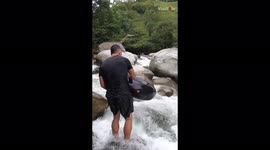 'Tubing adventure in a stream goes wrong '