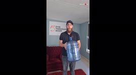 'Trickshot artist shows how to spit a ping pong ball into a water jug
'