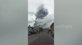 Philippines volcano eruption creates towering smoke plume over homes