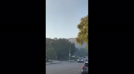 US: Fire Crews Battle Bridge Fire In Santa Barbara, CA