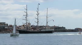 Girls and boys climbed the rigging of an old sailing ship in Plymouth uk by jimconnor59/c/@youtube.com