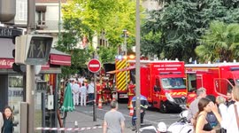 A building under construction collapsed in Paris suburban town of Vincennes, more than 150 firefighters dispatched to search for eventual victims.  7 june 2022. Rue Defrance, Vincennes, Val-de-Marne, France.