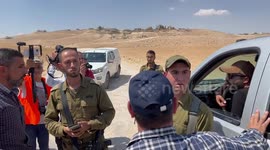 Israeli forces stand guard during foreign diplomatic delegations visit the Masafer Yatta area near the West Bank city of Hebron