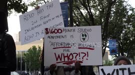 U.S. Conference of Mayors housing and homelessness protest in Reno, Nevada