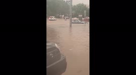 Cars submerged during heavy floods in Central Oklahoma