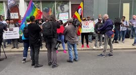 Protest against sending refugees to Rwanda from UK