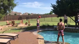 Pass around basketball shot