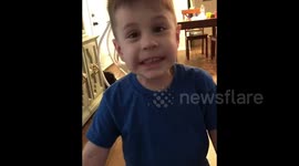 Boy laughs in dirty situation