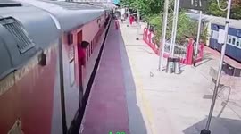 Alert RPF cops save woman who slipped while boarding running train in central India
