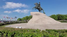A monument of Peter I - the founder of St Petersburg and celebrates his 350th anniversary, St Petersburg, Russia