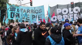 Social organizations protest against Alberto Fernandez administration in Buenos Aires, Argentina