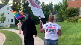 Pro-choice protesters chant 'the Handmaid has got to go' outside Supreme Court Justice Amy Coney Barrett’s house