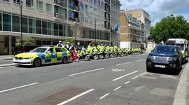 The largest police security for the Kurdish protest against Turkish war at BBC London, UK