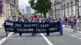 Extinction Rebellion hold protest outside Downing Street over fossil fuel investment