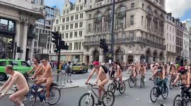 World Naked Bike Ride passes through central London