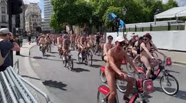 World Naked Bike Ride passes through central London