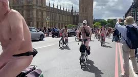 World Naked Bike Ride passes through central London