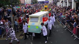 From WALL-E to wind farms: Teams parade their designs for UK bed race