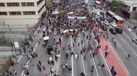 Drone footage of Marijuana march in São Paulo, Brazil