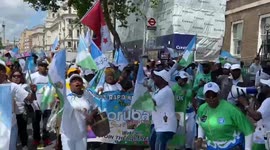 Yoruba Nation protesters march to Downing Street