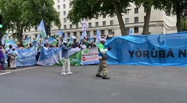 Demonstrators parade through London demanding independent Yorubaland