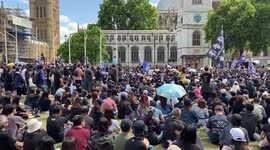 Thousands of Hong Kongers gather in London on anniversary of protest crackdown by China
