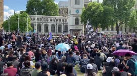 Thousands gather in London to mark anniversary of Hong Kong protests