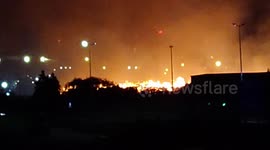 Huge fire Kappa Recycling birmingham uk, started at 6pm Sunday 12th June 2022
