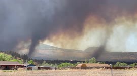 Fire whirls rise from blaze near Flagstaff in Arizona