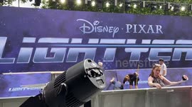 Red carpet preparations at Leicester Square for the premiere of Lightyear