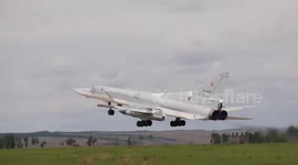 Russian bomber plane carries out training exercise