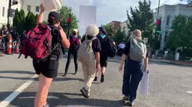 Pro-choice protesters form a blockade outside the Supreme Court