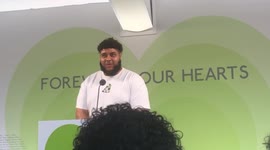 Big Zuu gives speech outside Grenfell Tower on 5th Anniversary of fire
