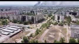 Drone footage reveals smoke rising in Severodonetsk as Russia tightens grip on city