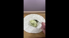 Tortilla wrap made into a garlic swirls