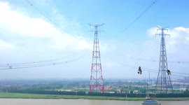 World's tallest transmission towers in China are linked across Yangtze River