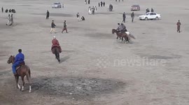 Afghanistan's national sport is buzkashi. Its name loosely translates to