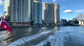 Ferry ride around Brisbane city australia
