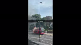 A LONDON bus burst into flames amid the UK’s blistering heatwave in Brixton, London