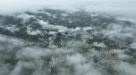Drone Footage Of Villagers Planting Rice in A Paddy Field In Chongqing, China