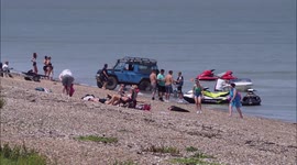 Brits head to the coast during Heatwave in Kent, UK