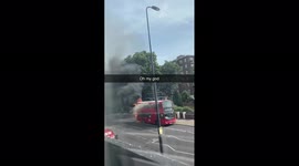 UK: Bus Catches Fire On Christchurch Road In Streatham Hill, London