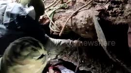 Indian army soldiers rescue labourers trapped under debris in northeastern India