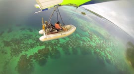 Aussie man pilots hand-built flying boat to get the perfect snaps