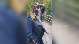 Electric unicycle traffic jam in Bangkok, Thailand