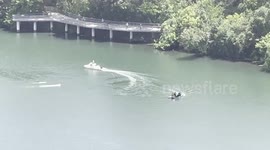 Images of sinking plane that crashed into Texas's Lady Bird Lake