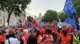 Protesters boo Boris Johnson outside Downing Street in London