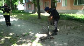 The heat trap from the Iskander was seized by rescuers in a residential area of Kharkov
