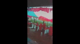 Tornado hits wedding forcing bride, groom and wedding guests to seek shelter