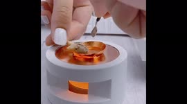 US creator uses miniature kitchen to cook tiny version of chicken dish